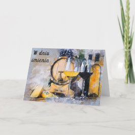 Polnische Tageskarte Imieniny Grußkarte Feiertagskarte