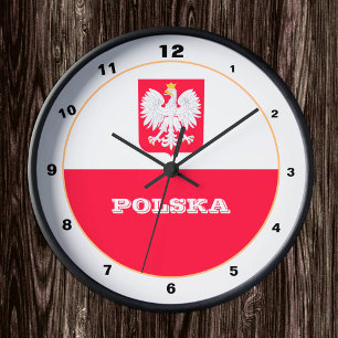 Polnische Uhr, moderne Wohngestaltung, polnische F Runde Wanduhr