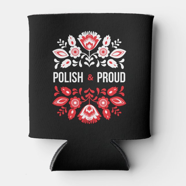 Polnische und stolz Blume Polen Polska Dosenkühler (Vorderseite)
