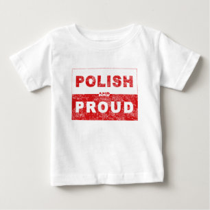 Polnische und stolze Flagge Baby T-shirt
