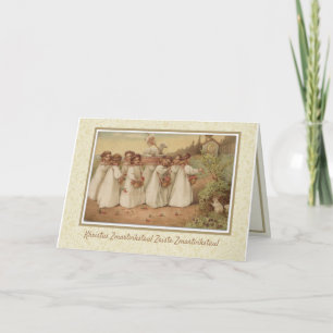 Polnische vintage Ostern religiöse Pascha-Feiertag Feiertagskarte