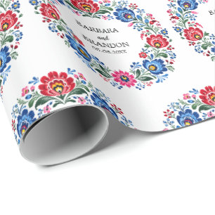 Polnische Volks-Polska-Blumen-Traditionell-Antik Geschenkpapier