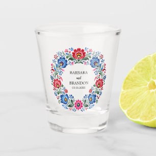 Polnische Volks-Polska-Blumen Traditionell Vintage Schnapsglas