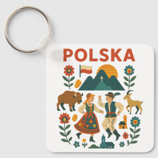 Polnische Volksberg-Flachkunst Schlüsselanhänger