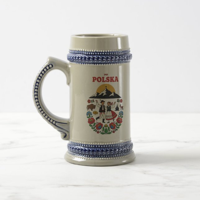 Polnische Volkskunst aus der Tatra Bierglas (Links)