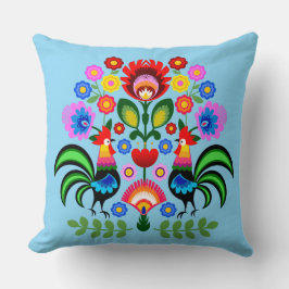Polnische Volkskunst - Blumenstickermuster Kissen