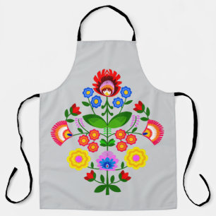 Polnische Volkskunst - Blumenstickermuster Schürze