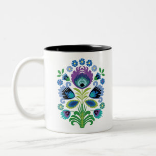 Polnische Volksmassen-Blume Lila Zweifarbige Tasse