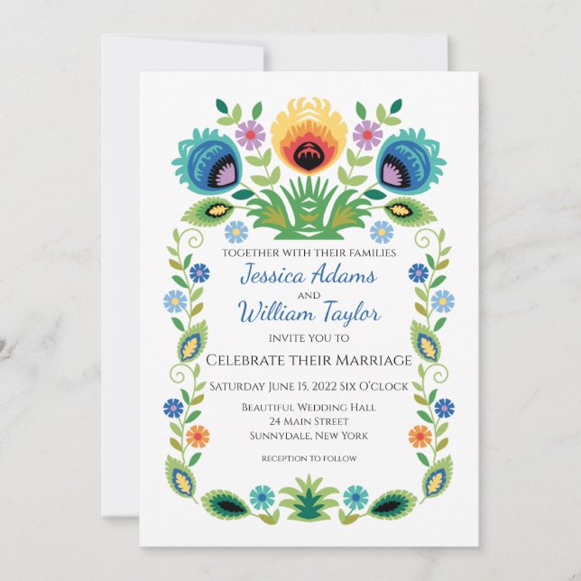 Polnische Volksmörder-Blume Lavendel und Gelb Einladung (Vorderseite)