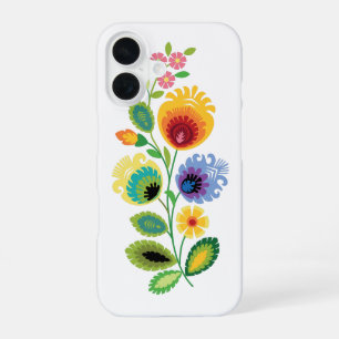 Polnische Volkstümliche Blumen Gelb iPhone 16 Hülle