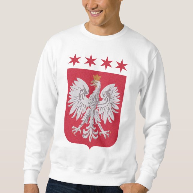 Polnische Wappen-Chicago-Flaggen-Sterne Sweatshirt (Vorderseite)