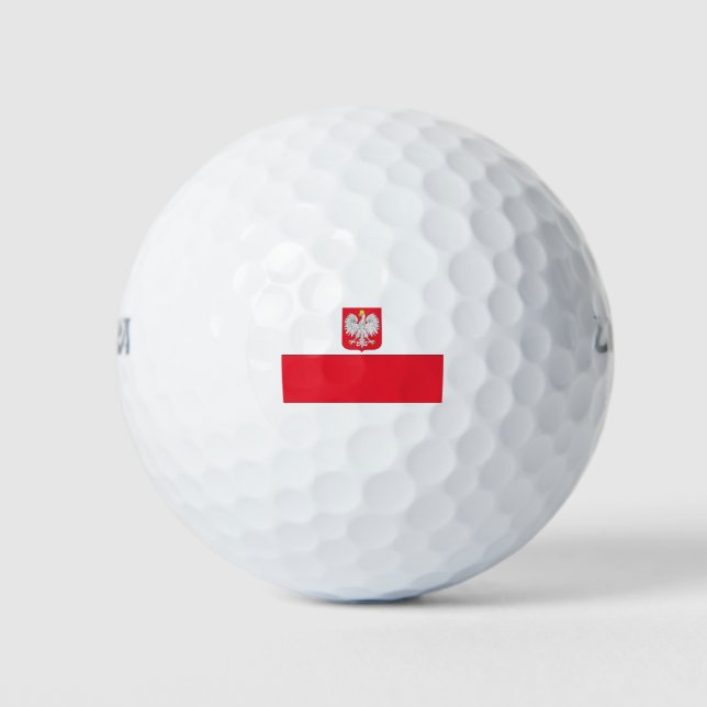 Polnische Wappen-Flagge Golfball (Vorderseite)