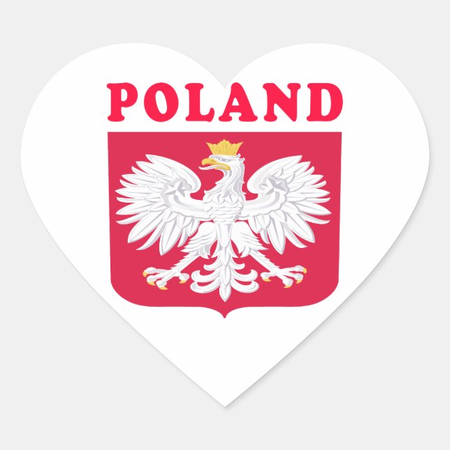 Polnische Wappen Herz-Aufkleber (Vorderseite)