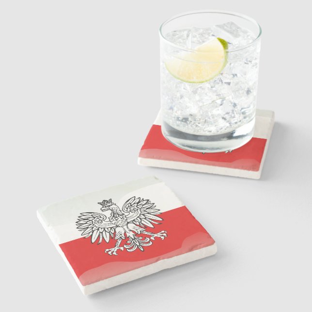 Polnische Wappen Steinuntersetzer (Seitenansicht)