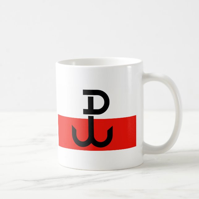Polnische Widerstand-Flagge Kaffeetasse (Rechts)