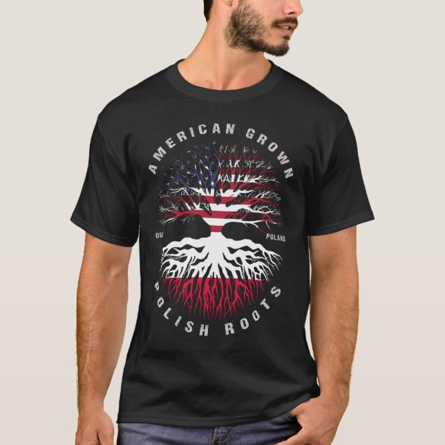 Polnische Wurzelfahne des amerikanischen Anbaugebi T-Shirt (Vorderseite)