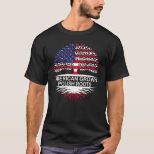 Polnische Wurzelfahne des amerikanischen Anbaugebi T-Shirt