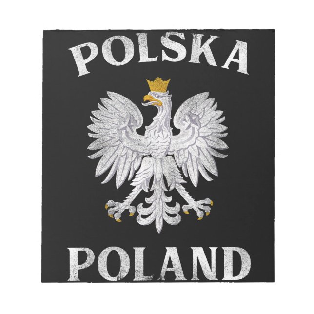 Polnischer Adler auf polnischer Seite Wappen Polsk Notizblock (Vorderseite)