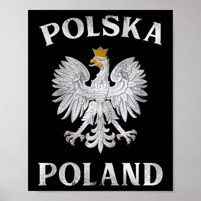 Polnischer Adler auf polnischer Seite Wappen Polsk Poster (Vorne)