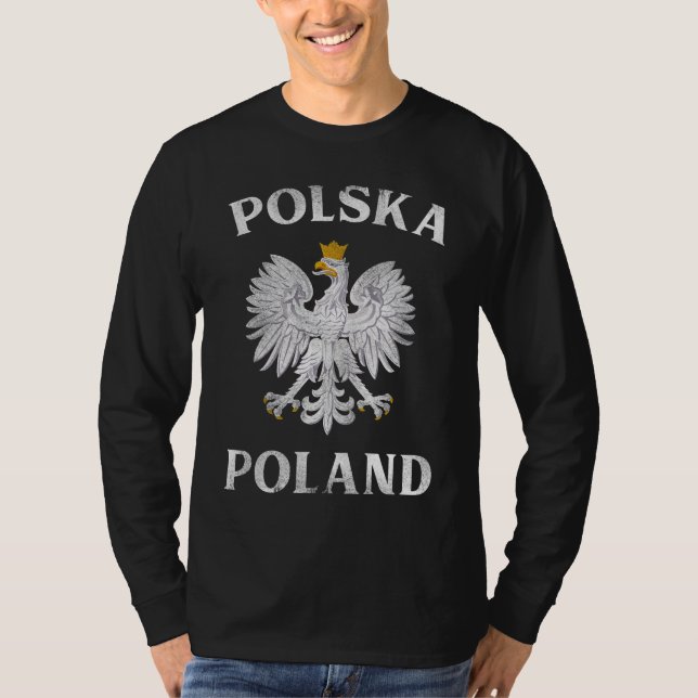 Polnischer Adler auf polnischer Seite Wappen Polsk T-Shirt (Vorderseite)