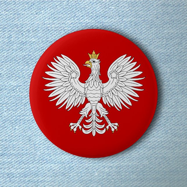 Polnischer Adler Button (Polish Eagle Button on Light Denim))