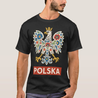 Polnischer Adler Floral Folk Polska T-Shirt