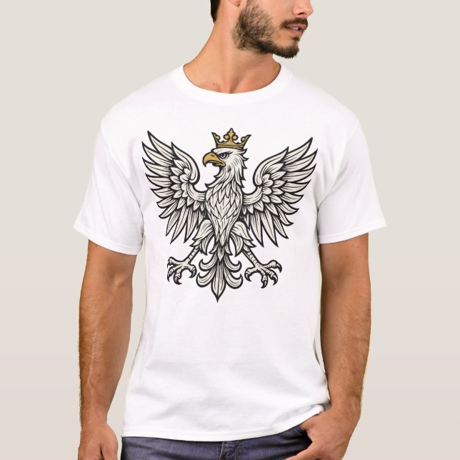 Polnischer Adler Minimal-Wappen T-Shirt (Vorderseite)