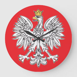 Polnischer Adler mit goldener Kronenuhr Große Wanduhr