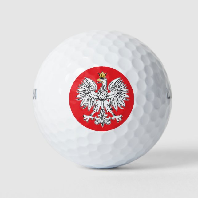 Polnischer Adler mit goldgekrönten Golfplätzen Golfball (Vorderseite)