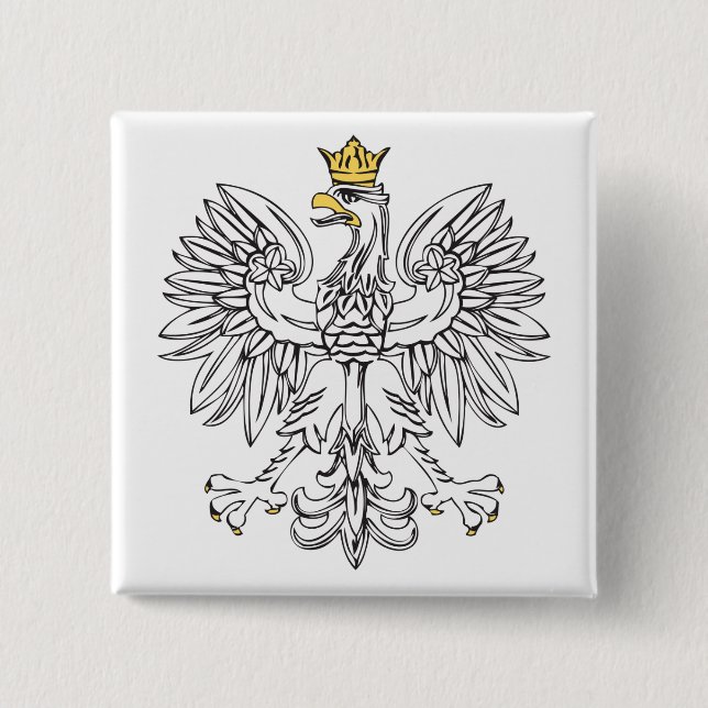 Polnischer Adler mit Goldkrone Button (Vorderseite)