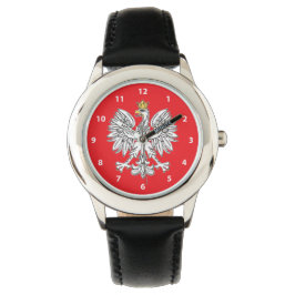 Polnischer Adler mit Goldkrone Kinder beobachten Armbanduhr