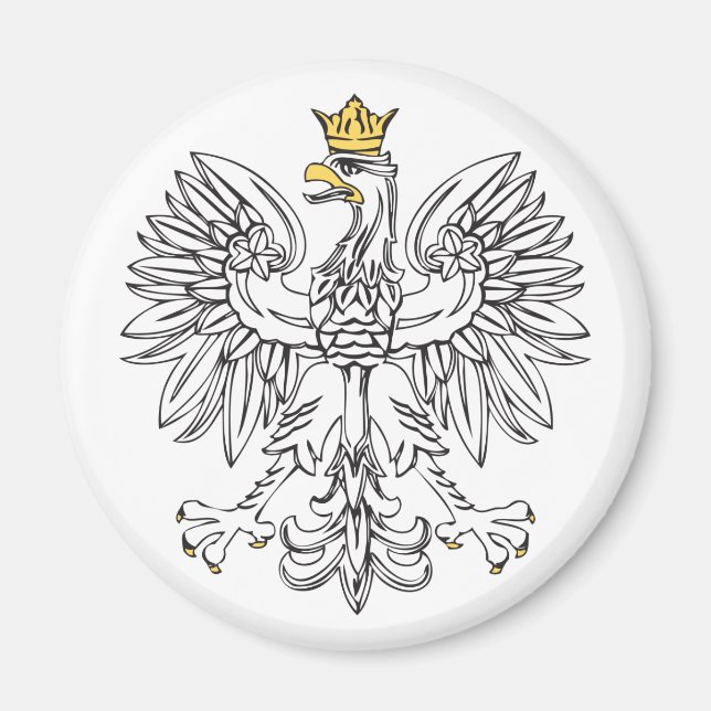 Polnischer Adler mit Goldkrone Magnet (Vorne)
