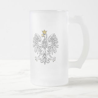 Polnischer Adler mit Goldkrone Mattglas Bierglas