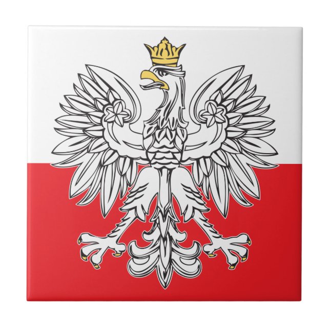 Polnischer Adler mit Goldkronen-Keramik-Fliese Fliese (Vorderseite)