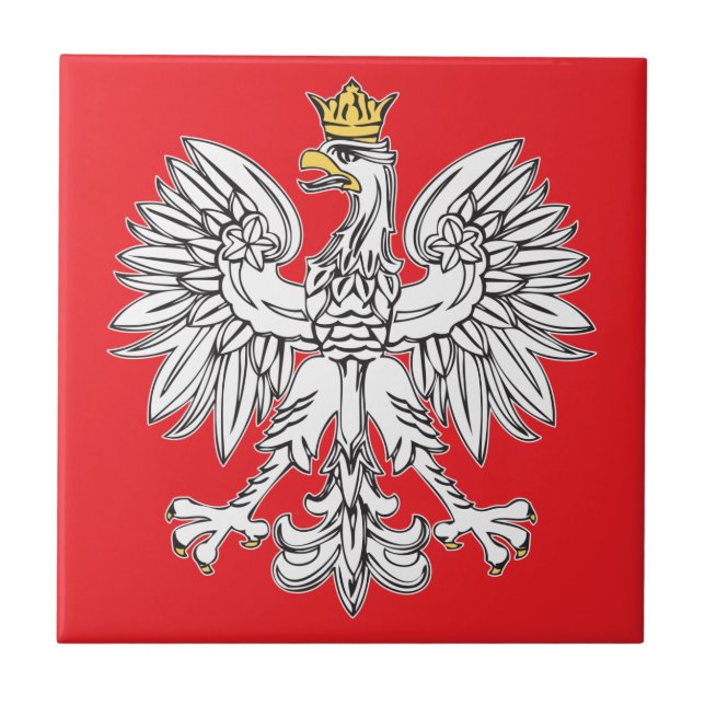 Polnischer Adler mit Goldkronen-Keramik-Fliese Fliese (Vorderseite)
