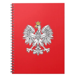 Polnischer Adler mit goldkronenbraunem SpiralNoteb Notizblock
