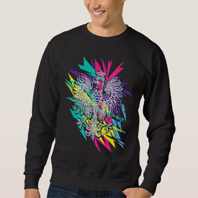 Polnischer Adler Modernes polnisches Wappen Multic Sweatshirt (Vorderseite)