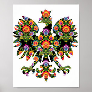 Polnischer Adler Polen Wycinanki Emblem, polnische Poster