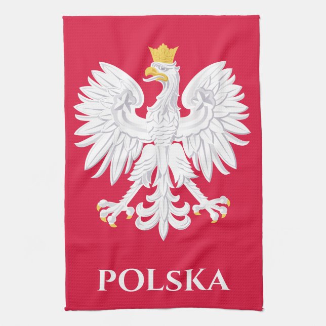 Polnischer Adler 🦅 Polski Polen Rotes Wappen Geschirrtuch (Vertikal)
