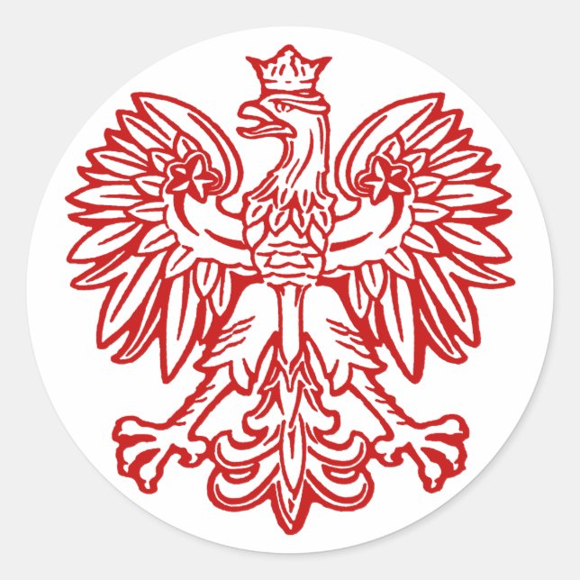 Polnischer Adler Runder Aufkleber (Vorderseite)