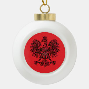 Polnischer Adler-Schneeflocken-Ornament mit Rahmen Keramik Kugel-Ornament