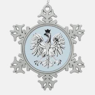 Polnischer Adler Schneeflocken Zinn-Ornament
