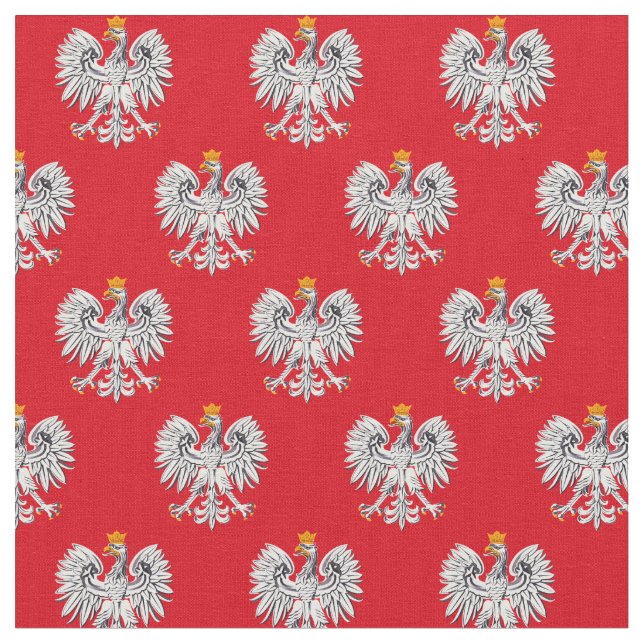 Polnischer Adler Stoff, Mode, Flagge, Polen Stoff (Nahaufnahme)