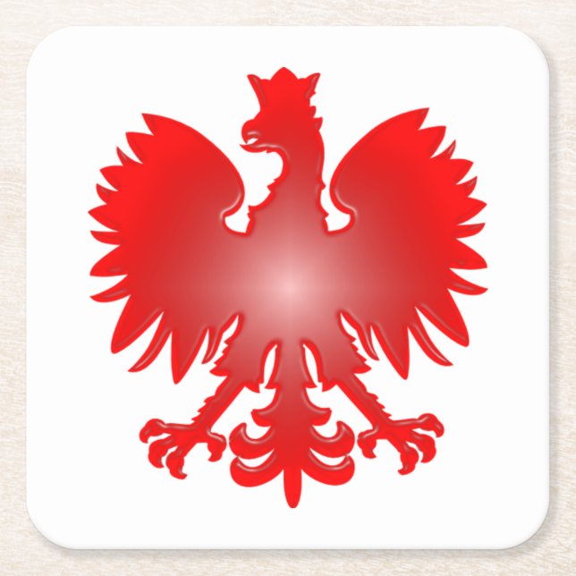Polnischer Adler-Untersetzer Rechteckiger Pappuntersetzer (Vorderseite)