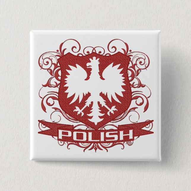 Polnischer Adler-Wappenknopf Button (Vorderseite)