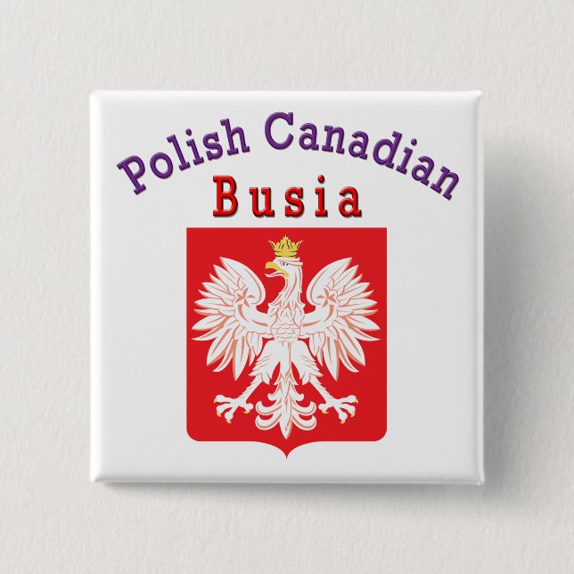 Polnischer Adlerschild Busia Button (Vorderseite)