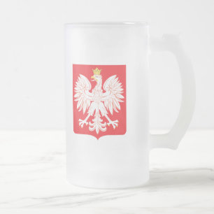 Polnischer Adlerschild Mattglas Bierglas