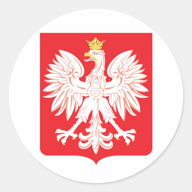 Polnischer Adlerschild Runder Aufkleber (Vorderseite)