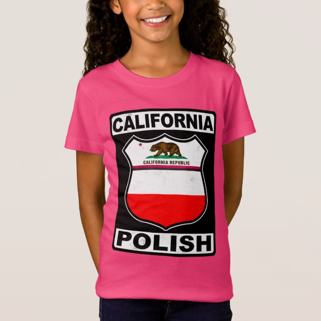 Polnischer Amerikaner aus Kalifornien T-Shirt (Vorderseite)