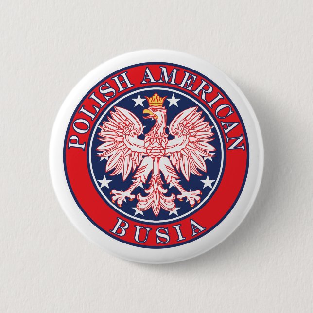 Polnischer Amerikaner Busia Button (Vorderseite)